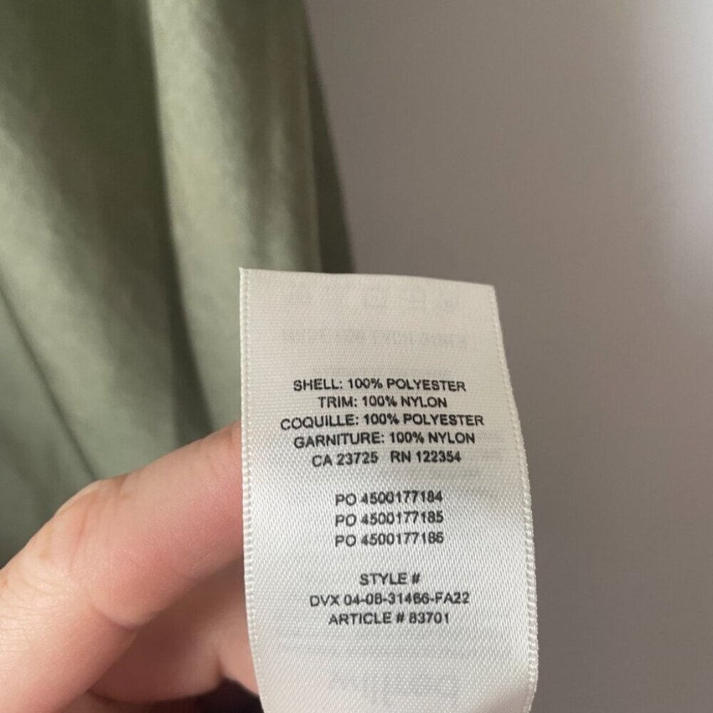 Aritzia Wilfred Sonnet Satin Slip Lace Dress Sage Green Size XS - Picture 8 of 8